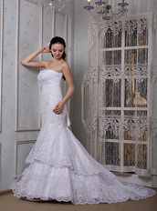 Mermaid Strapless Lace layers Wedding Dress For Wholesale Low Price