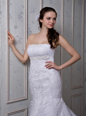 Mermaid Strapless Lace layers Wedding Dress For Wholesale Low Price
