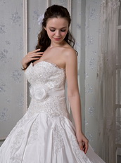 Handmade Flowers Decorate Wedding Dress Cheap Price Online Low Price