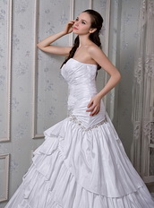 Luxurious Sweetheart Cascade Taffeta Skirt Wedding Dress Low Price