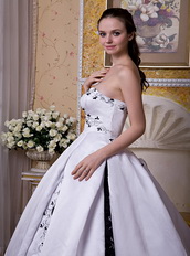 Strapless Chapel Train Embroidery Wedding Ball Gown Cheap Low Price