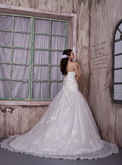 Appliqued Destination Wedding Bridal Gowns With Sweetheart Neck Low Price