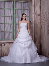 Strapless Chapel Train Designer Wedding Dress New Look Low Price