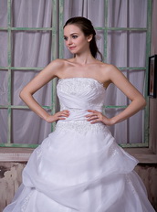Strapless Chapel Train Designer Wedding Dress New Look Low Price