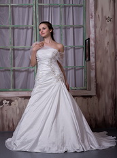 Embroidery Strapless Gorgeous Wedding Dress Designer Your Own Low Price