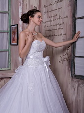 Sweetheart Chapel Train A-line Wedding Dress With Belt Decorate Low Price