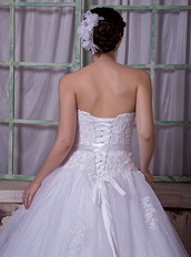 Sweetheart Chapel Train A-line Wedding Dress With Belt Decorate Low Price