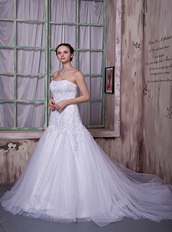 Corset Back Strapless Puffy Skirt Wedding Dress Custom Made Online Low Price