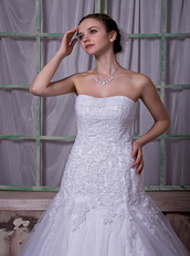 Corset Back Strapless Puffy Skirt Wedding Dress Custom Made Online Low Price