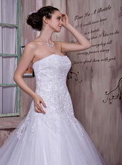 Corset Back Strapless Puffy Skirt Wedding Dress Custom Made Online Low Price