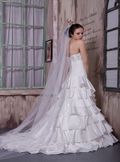 Best Seller Strapless Ruffled Layers Skirt Wedding Dress Manufacturer Low Price