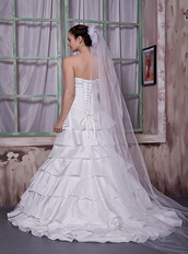 Best Seller Strapless Ruffled Layers Skirt Wedding Dress Manufacturer Low Price