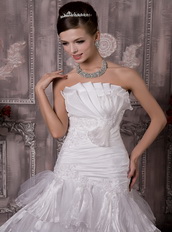 Inexpensive Mermaid Strapless Bridal Wedding Gown For Cheap Low Price