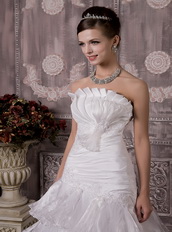 Inexpensive Mermaid Strapless Bridal Wedding Gown For Cheap Low Price