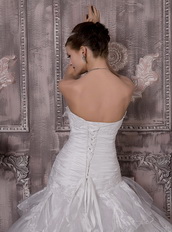 Inexpensive Mermaid Strapless Bridal Wedding Gown For Cheap Low Price