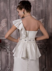 Custom Made One Shoulder Mermaid Bridal Dress Petite Low Price