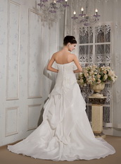 Strapless Court Train Taffeta Wedding Dress For 2014 Bride Low Price