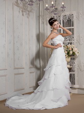 Cheap Strapless Organza Layers Bridal Dress For Wedding Wear Low Price