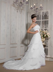 Cheap Strapless Organza Layers Bridal Dress For Wedding Wear Low Price