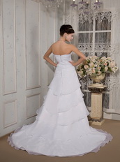 Cheap Strapless Organza Layers Bridal Dress For Wedding Wear Low Price