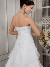 Cheap Strapless Organza Layers Bridal Dress For Wedding Wear Low Price