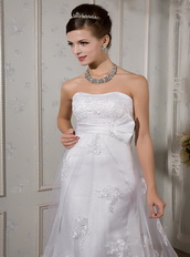 Lovely Strapless Corset Back Wedding Dress Covered With Lace Low Price