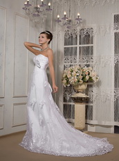 Lovely Strapless Corset Back Wedding Dress Covered With Lace Low Price