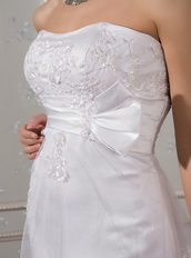 Lovely Strapless Corset Back Wedding Dress Covered With Lace Low Price