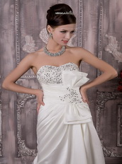 Pretty Strapless A-line Destination Wedding Dress With Beading Low Price