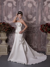 Pretty Strapless A-line Destination Wedding Dress With Beading Low Price