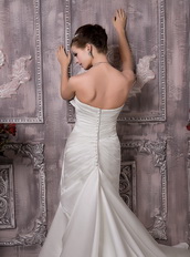 Pretty Strapless A-line Destination Wedding Dress With Beading Low Price