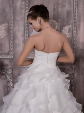 Classical Sweetheart Ruched Cascaden Layers Skirt Bridal Gowns Low Price