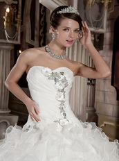 Ruffles Ball Gown Floor Length 2014 New Arrival Wedding Dress Low Price