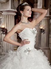 Ruffles Ball Gown Floor Length 2014 New Arrival Wedding Dress Low Price