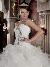 Ruffles Ball Gown Floor Length 2014 New Arrival Wedding Dress Low Price