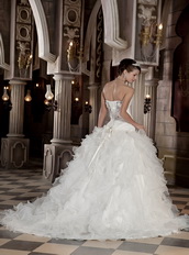 Ruffles Ball Gown Floor Length 2014 New Arrival Wedding Dress Low Price