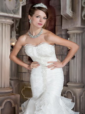 Sweetheart Trumpt Ruffles Skirt Affordable Wedding Dress Low Price Low Price