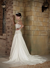 Ivory Strapless A-line Silhouette Wedding Dress Floor Length Style Low Price