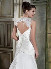 Wide Straps V-neck Simple Design Wedding Dress With Aline Skirt Low Price