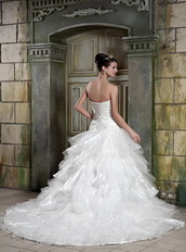 Strapless Organza Layers Puffy Skirt Bridal Gowns Dress For Lady Low Price