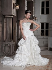 Strapless Bubble Taffeta Floor Length Skirt Low Price Wedding Bridal Dress Low Price