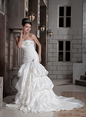 Strapless Bubble Taffeta Floor Length Skirt Low Price Wedding Bridal Dress Low Price