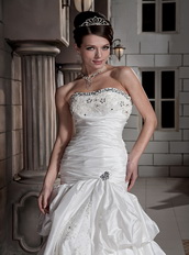 Strapless Bubble Taffeta Floor Length Skirt Low Price Wedding Bridal Dress Low Price