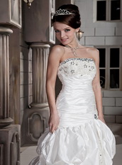 Strapless Bubble Taffeta Floor Length Skirt Low Price Wedding Bridal Dress Low Price