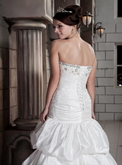 Strapless Bubble Taffeta Floor Length Skirt Low Price Wedding Bridal Dress Low Price