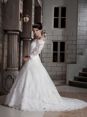 Lovely Off The Shoulder Appliques Wedding Dress With Half Sleeves Low Price