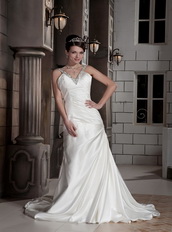 Popular V-neck Lady Bridal Dress Ready For Wedding Wear Cheap Price Low Price