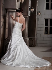 Brand New Beaded Work Wedding Dress Design With One Shoulder Skirt Low Price