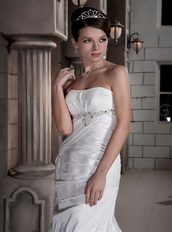 Destination Strapless A-line Silhouette Discount Wedding Dress For Sale Low Price