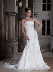 Destination Strapless A-line Silhouette Discount Wedding Dress For Sale Low Price